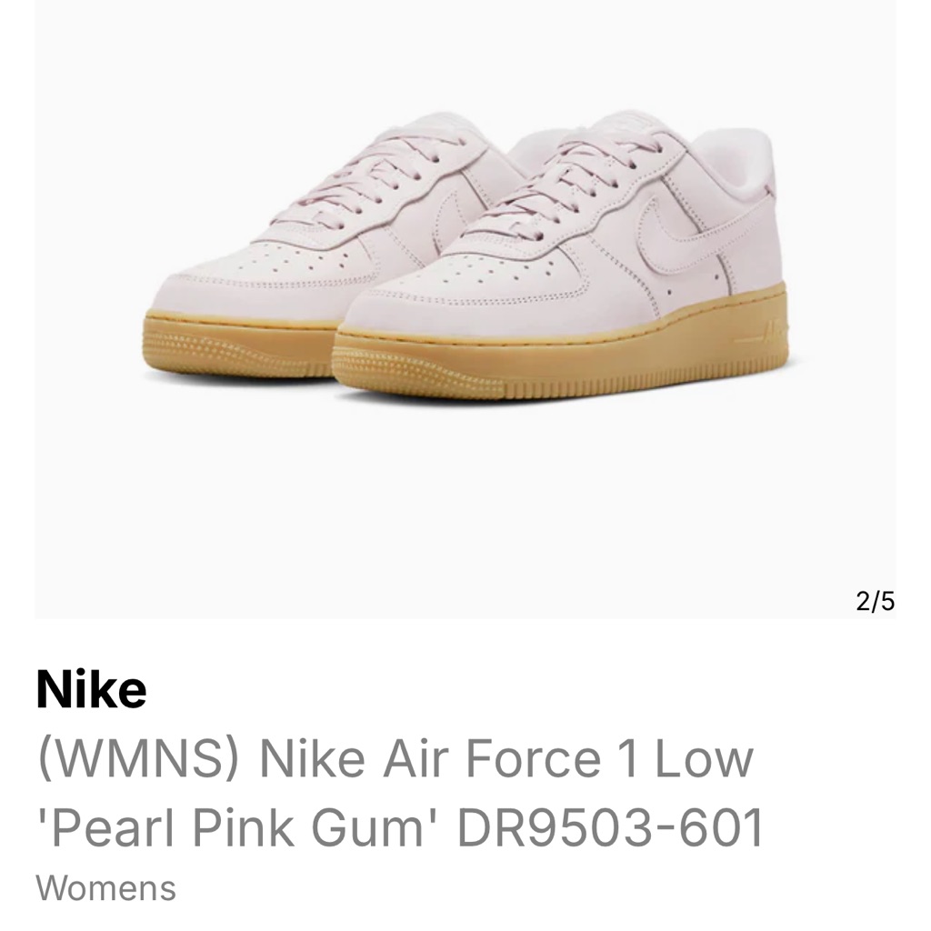 Nike Air Force 1 Premium Mf Pearl Pink Gum Women’s Size 8